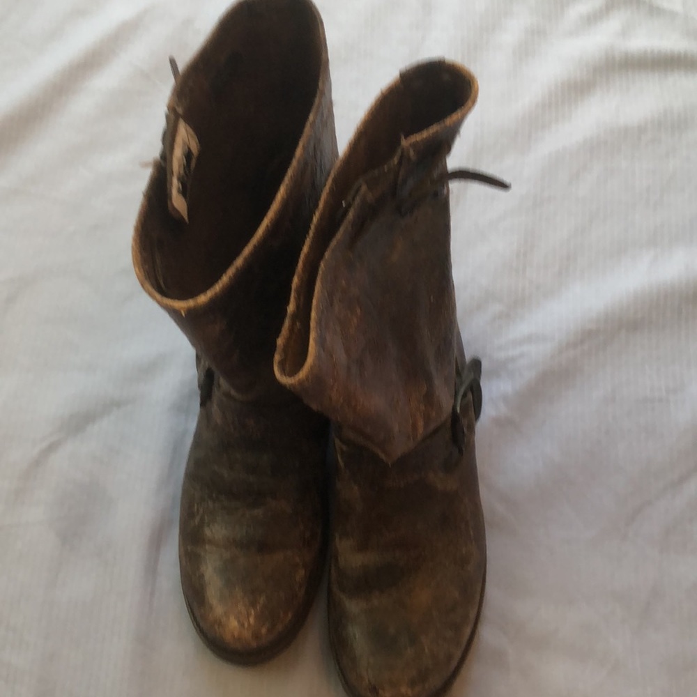Frye brown women boots distressed leather - Picture 2 of 7